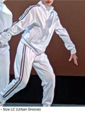 White Dance Tracksuit Costume with Side Stripe